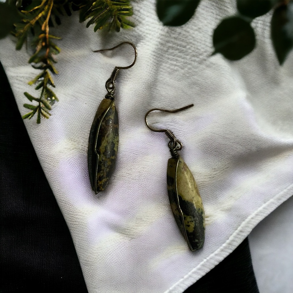Green jasper earrings
